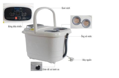 Bồn ngâm chân con lăn kép tự động SereneLife SP18