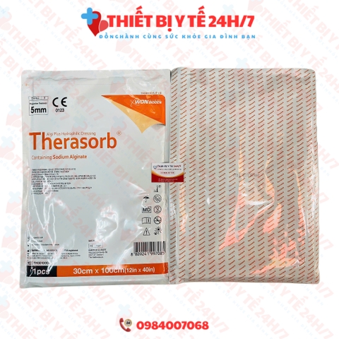 Băng xốp vết thương Therasorb® Algi Plus Hydrophilic Dressing 30cmx100cm - Băng gạc dạng foam hút dịch, nhanh lành thương