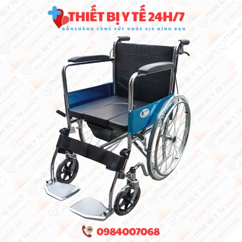 Xe Lăn Có Bô Vệ Sinh Chân Gấp Có Phanh Tay Lucass X-89