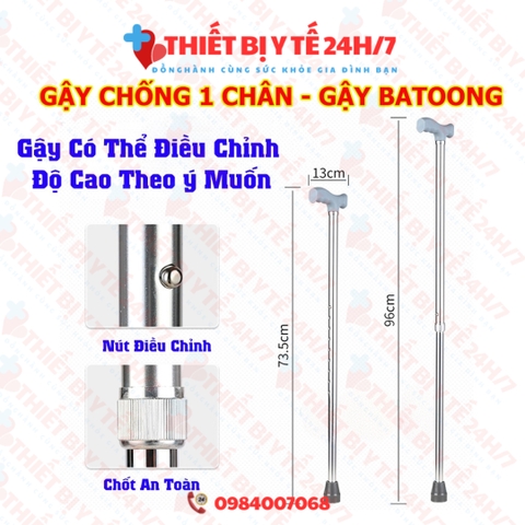 Gậy batoong 1 chân hợp kim nhôm cho người già
