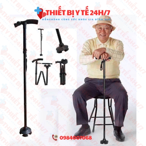 GẬY CHỐNG 1 CHÂN GẤP GỌN CÓ ĐÈN