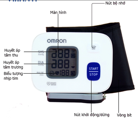 Máy Đo Huyết Áp Cổ Tay Omron HEM-6161