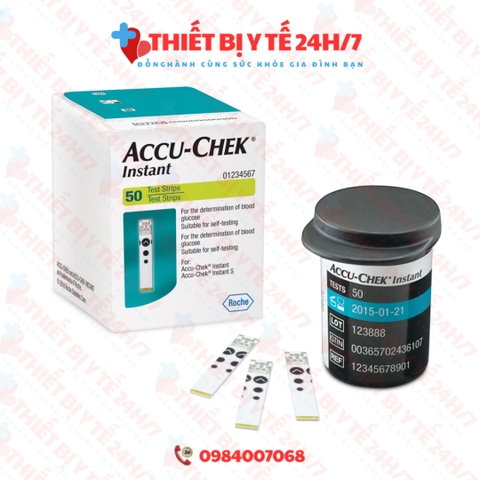 [HÀNG CHÍNH HÃNG] QUE THỬ ĐƯỜNG HUYẾT ACCU CHEK INSTANT (Hộp 50 que)