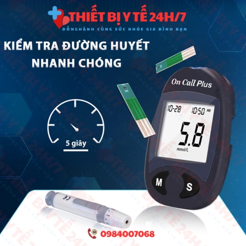[HÀNG CHÍNH HÃNG NHẬP KHẨU] MÁY ĐO ĐƯỜNG HUYẾT ON CALL PLUS