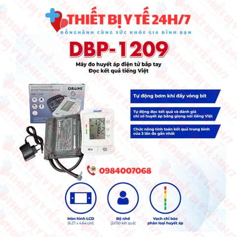 Máy Đo Huyết Áp Điện Tử Bắp Tay - Có Hỗ Trợ Giọng Nói DBP-1209