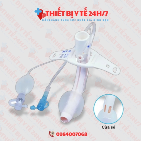 Ống Canuyn Mở Khí Quản 2 Nòng Có Bóng Có Cửa Sổ Kèm Ống Hút trên bóng MERA SOFIT D-7CFS Hoặc D-8CFS