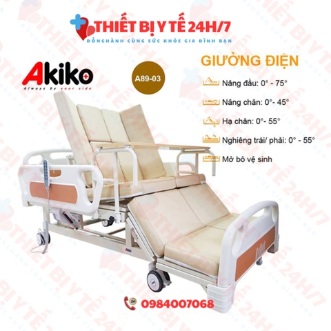 Giường bệnh nhân đa chức năng điều khiển bằng điện Akiko A89-03