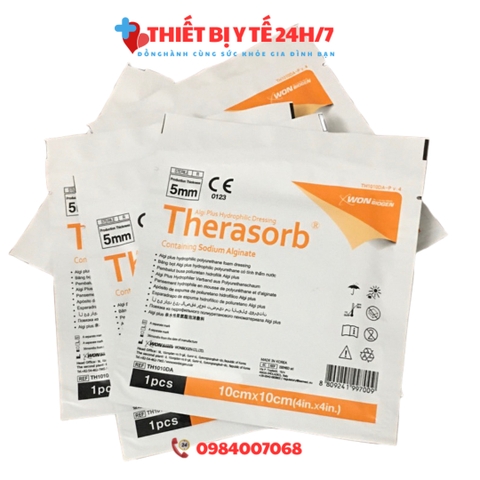 Băng xốp vết thương Therasorb® Algi Plus Hydrophilic Dressing 10cmx10cm - Băng gạc dạng foam hút dịch, nhanh lành thương