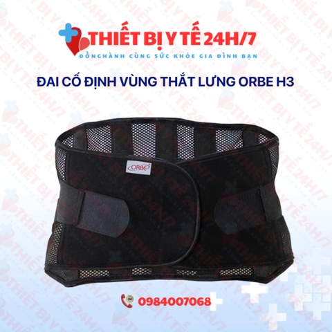 Đai Lưng Cột Sống Orbe H3 Chất Liệu Vải Không Dệt, Thoáng Khí