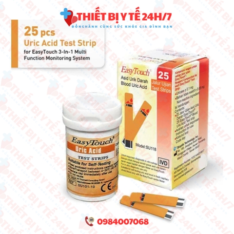 Que Thử Acid Uric - Gout Cho Máy Đo Rossmax Easy Touch GCU ET322 hộp 25 que