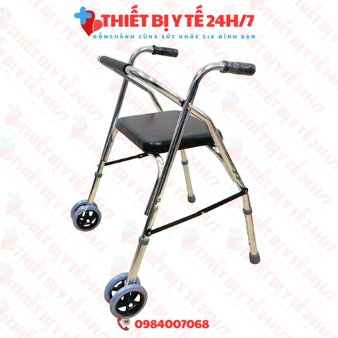 Khung Tập Đi Bánh Kép Có Đệm Ghế Ngồi