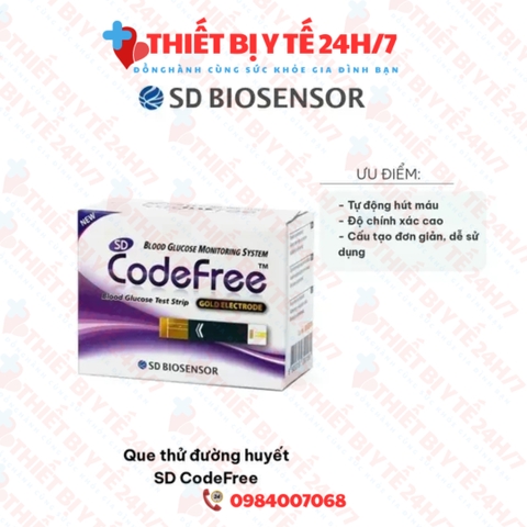 Que thử đường huyết SD CodeFree (Hộp 50 que)