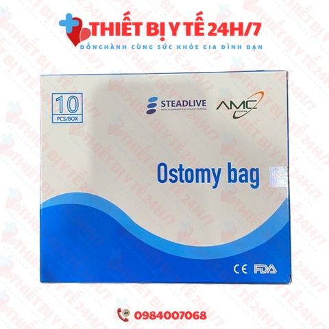 [CHÍNH HÃNG] Túi hậu môn nhân tạo cao cấp loại trắng trong 0232 hộp 10 cái + 2 kẹp