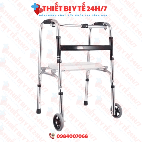 Khung Tập Đi Có Ghế Ngồi 2in1 Hợp Kim Nhôm Cao Cấp