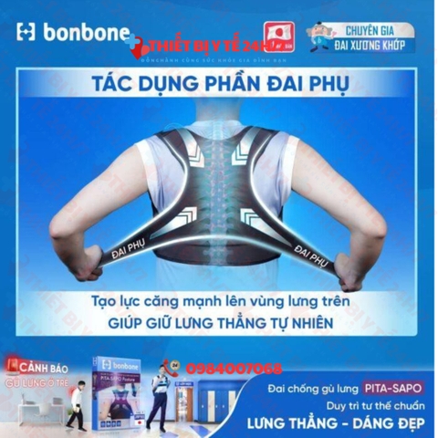 Đai chống gù lưng bonbone Pita Sapo Posture – Chính hãng, giảm đau, cải thiện tư thế hiệu quả