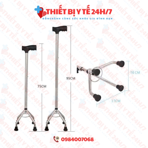 Gậy chống 3 - 4 chân cho người già,bệnh nhân