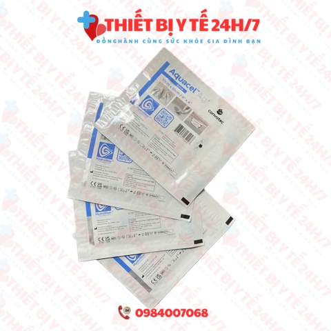 Băng gạc AQUACEL AG EXTRA (2x45cm, 10x10cm, ) - ion BẠC, dùng cho vết thương nhiễm trùng, bỏng, loét tì đè