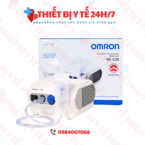 Máy xông khí dung Omron NE-C28 kiểm soát hen suyễn, viêm phế quản mãn tính