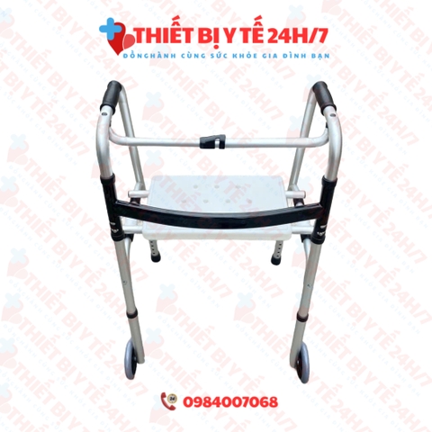 Khung Tập Đi Có Ghế Ngồi 2in1 Hợp Kim Nhôm Cao Cấp