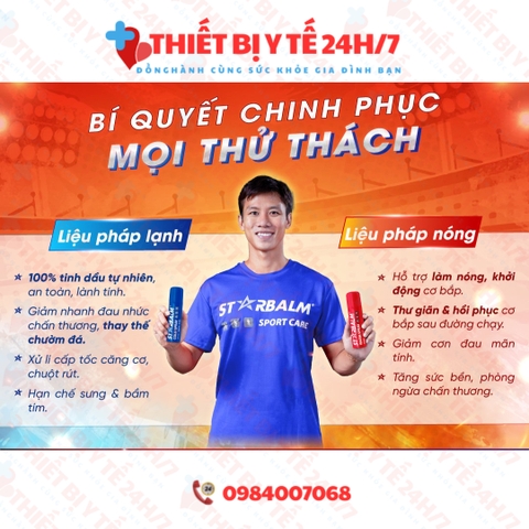 Combo Xịt Nóng & Xịt Lạnh Starbalm, Dùng Trước - Trong - Sau Khi Vận Động
