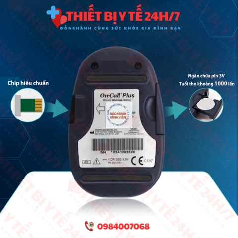 [HÀNG CHÍNH HÃNG NHẬP KHẨU] MÁY ĐO ĐƯỜNG HUYẾT ON CALL PLUS