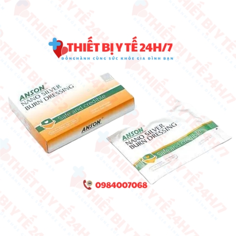 Anson nano silver burn dressing 10cm x 15cm (Gạc vết thương nano bạc Anson 10x15cm)
