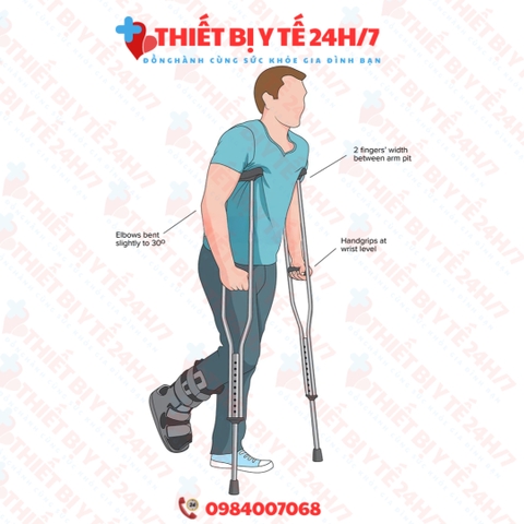 NẠNG CHỐNG NÁCH TẬP ĐI CAO CẤP CHẤT LIỆU INOX