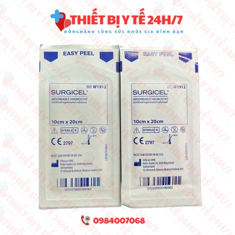 [HÀNG CHUẨN] GẠC CẦM MÁU TỰ TIÊU SURGICEL W912 KÍCH THƯỚC 10cm x 20cm