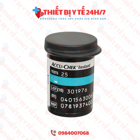 [HÀNG CHÍNH HÃNG] QUE THỬ ĐƯỜNG HUYẾT ACCU CHEK INSTANT (Hộp 25 que)