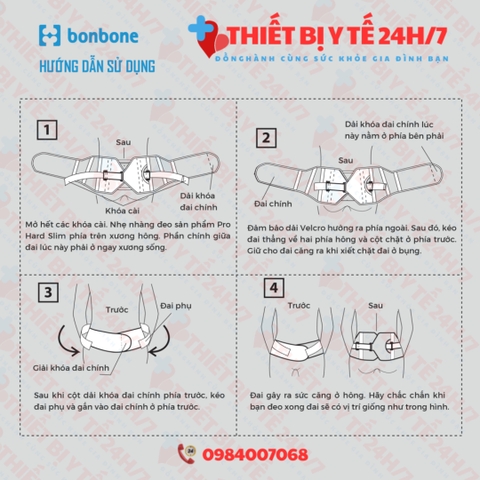 ĐAI CỐ ĐỊNH LƯNG CỘT SỐNG BONBONE – PRO HARD SLIM (Made in Japan)