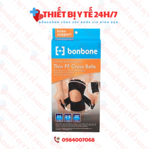 Đai khớp gối bonbone Thin PF Cross belt – Giảm đau, hỗ trợ vận động, chính hãng Nhật Bản