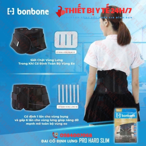 ĐAI CỐ ĐỊNH LƯNG CỘT SỐNG BONBONE – PRO HARD SLIM (Made in Japan)