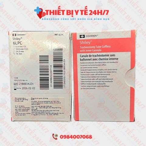 BỘ ĐẶT CANUYN MỞ KHÍ QUẢN 2 NÒNG,CÓ BÓNG CÓ CỬA SỔ CONVIDEN SHILEY 6LPC