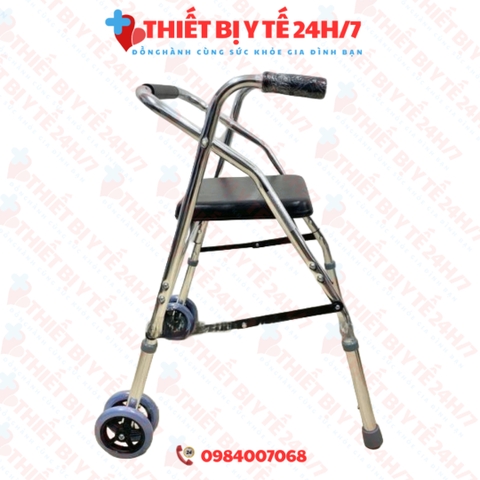 Khung Tập Đi Bánh Kép Có Đệm Ghế Ngồi