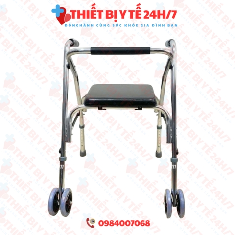 Khung Tập Đi Bánh Kép Có Đệm Ghế Ngồi