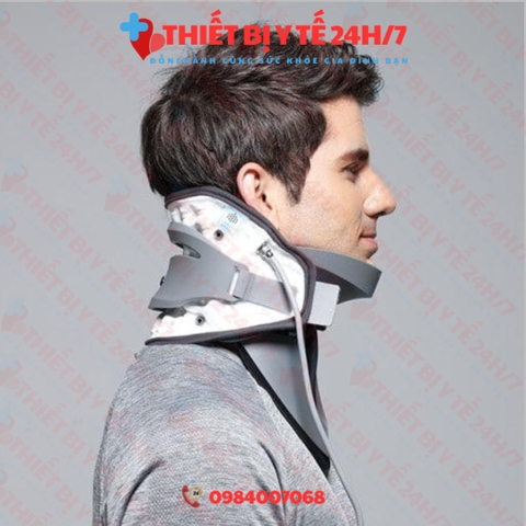 Đai cổ kéo giãn cột sống DiskDr. CS300 Hàn Quốc hỗ trợ đau cổ, thoát vị đĩa đệm kéo giãn tư thế Đứng, Ngồi