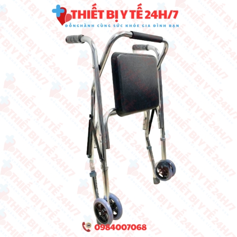 Khung Tập Đi Bánh Kép Có Đệm Ghế Ngồi