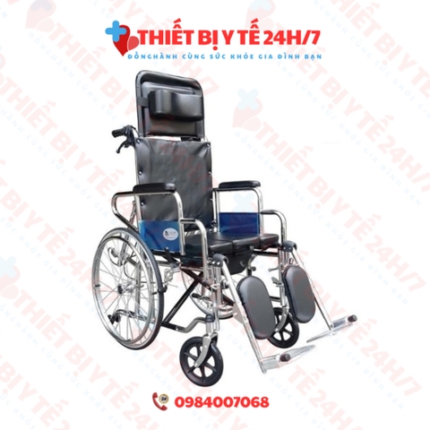 Xe lăn đa năng có bô vệ sinh ngả nằm chống lật Lucass X7A