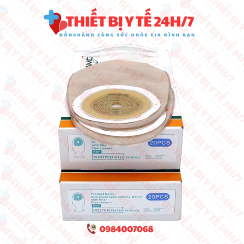 [CHÍNH HÃNG] Túi hậu môn nhân tạo loại đục có than hoạt tính khử mùi 1023TPF ( 2 in 1) kẹp liền từng cái