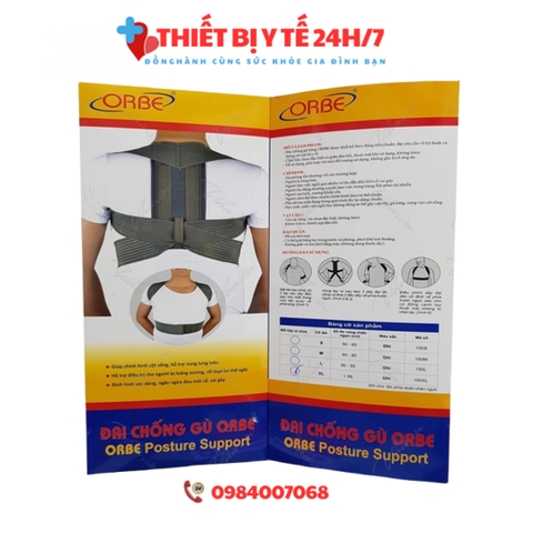 Đai Chống Gù Lưng Cố Định Cột Sống ORBE