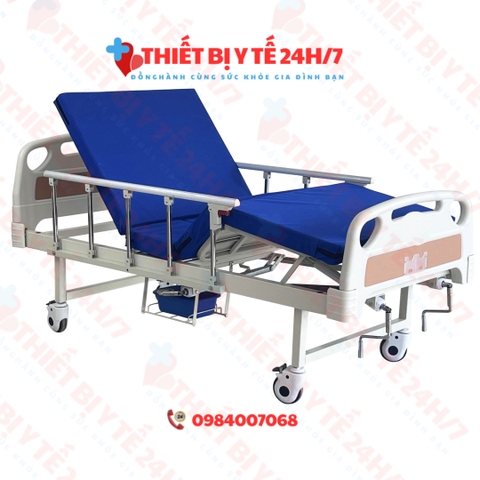 Giường đa năng 3 tay quay, có bàn ăn, có bô vệ sinh (mở bằng tay quay), Humed HM-JDC15