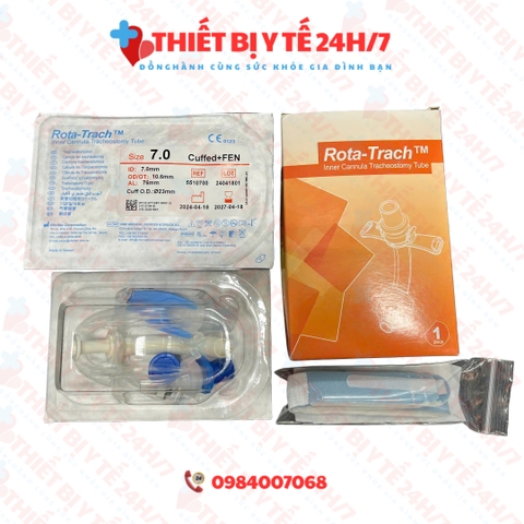 Ống Mở Khí Quản Canuyn 2 Nòng Rota-Trach Có Bóng Có Cửa Sổ Số 7 Và 8 CUFFED+FEN