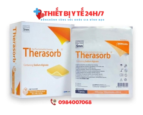 Băng xốp vết thương Therasorb® Algi Plus Hydrophilic Dressing 10cmx10cm - Băng gạc dạng foam hút dịch, nhanh lành thương