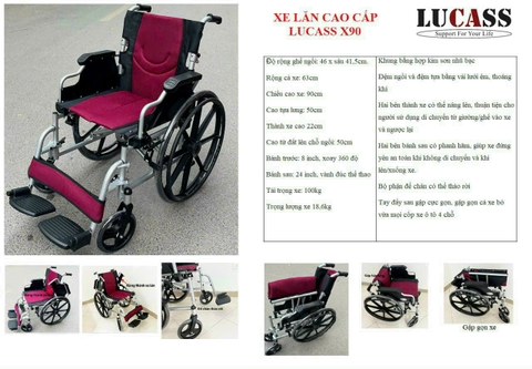 Xe lăn vành đúc Lucass X90