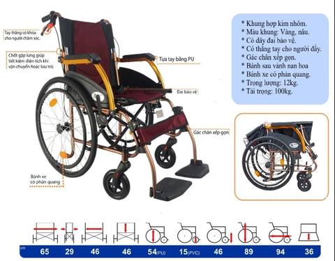 Xe Lăn Siêu Nhẹ Lucass X65