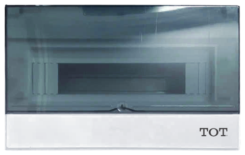 Tủ aptomat âm tường 11-14P, đế nhựa, cửa mở lên