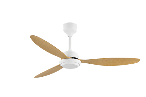 Quạt trần DC 3 cánh, 54inch, 45W, màu gỗ trắng model HK-QT36WB