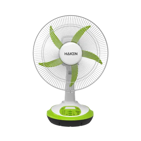 Quạt sạc tích điện 14inch, công suất 20w, 2 pin chì-axit, màu xanh lá