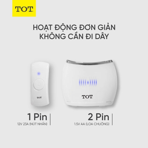 Bộ chuông cửa không dây, màu trắng