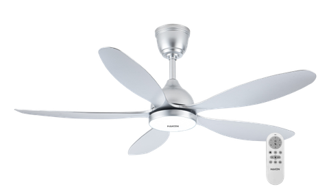 Quạt trần đèn DC 52inch, 5 cánh, động cơ 38W, đèn 24w, màu bạc